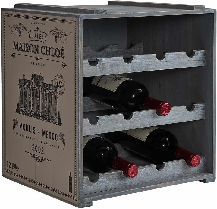 BUTLERS Vinothek Weinregal 36x32x39 in Taupe - Hochwertiges Flaschenregal aus Holz - Alternatives Ho