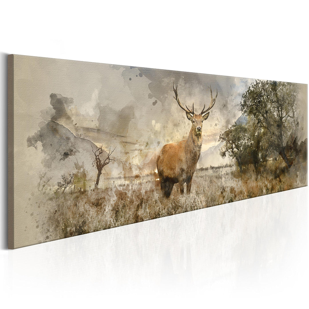 murando - Bilder Hirsch 150x50 cm Vlies Leinwandbild 1 tlg Kunstdruck modern Wandbilder XXL Wanddeko