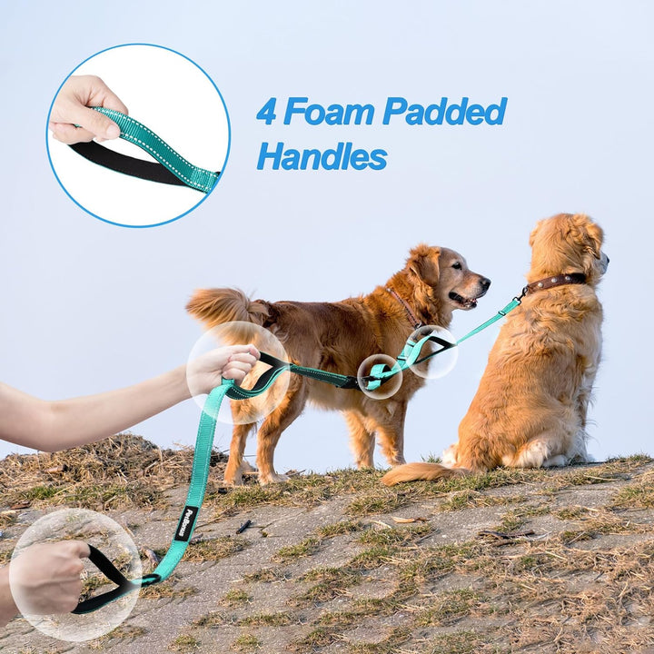 PetBonus Hundeleine Doppelleine für 2 Hunde, Keine Verwicklung hundeleine mittelgrosse grosse Hunde,