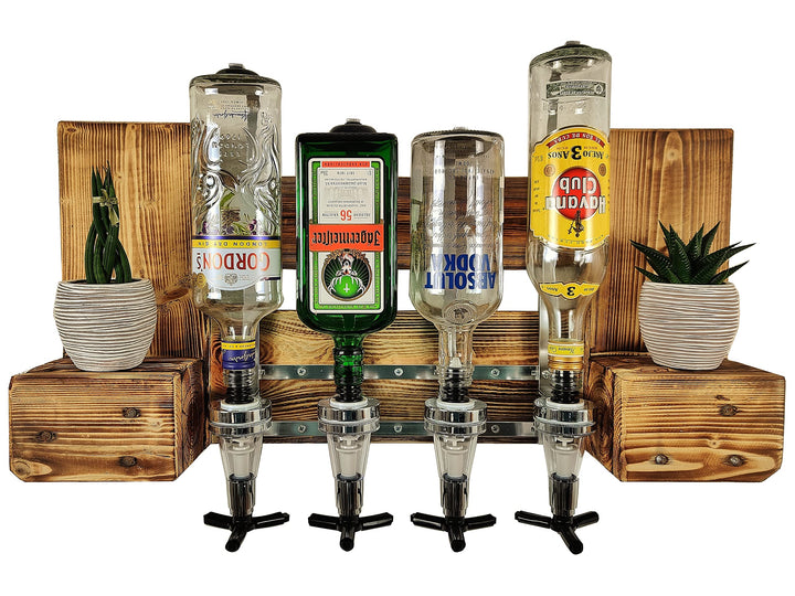 Schnapsbar mit Getränkespender Wandbar mit Flaschenhalter Weinregal aus Palette Weinbar aus Holz 4 D