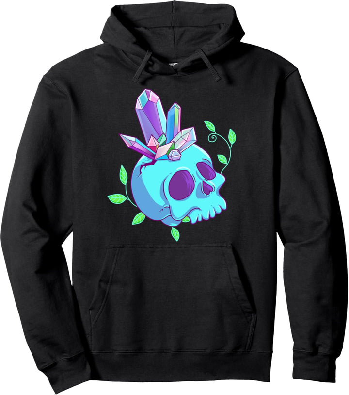 Schädel und Kristalle Goth Geschenk Pullover Hoodie