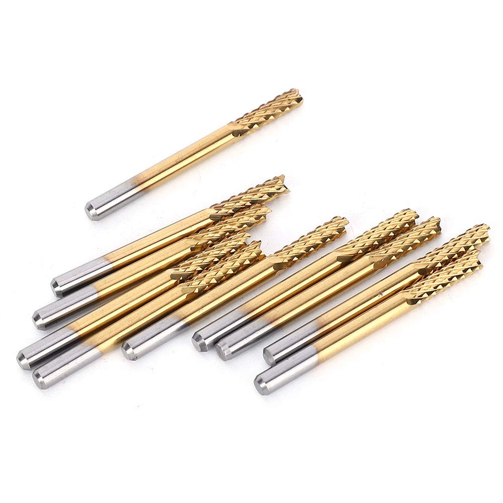 10 stücke 3,175mm Hartmetallfräser, Fräswerkzeug Fräser Schaftfräser 1/8"schaft Titan Beschichtete C