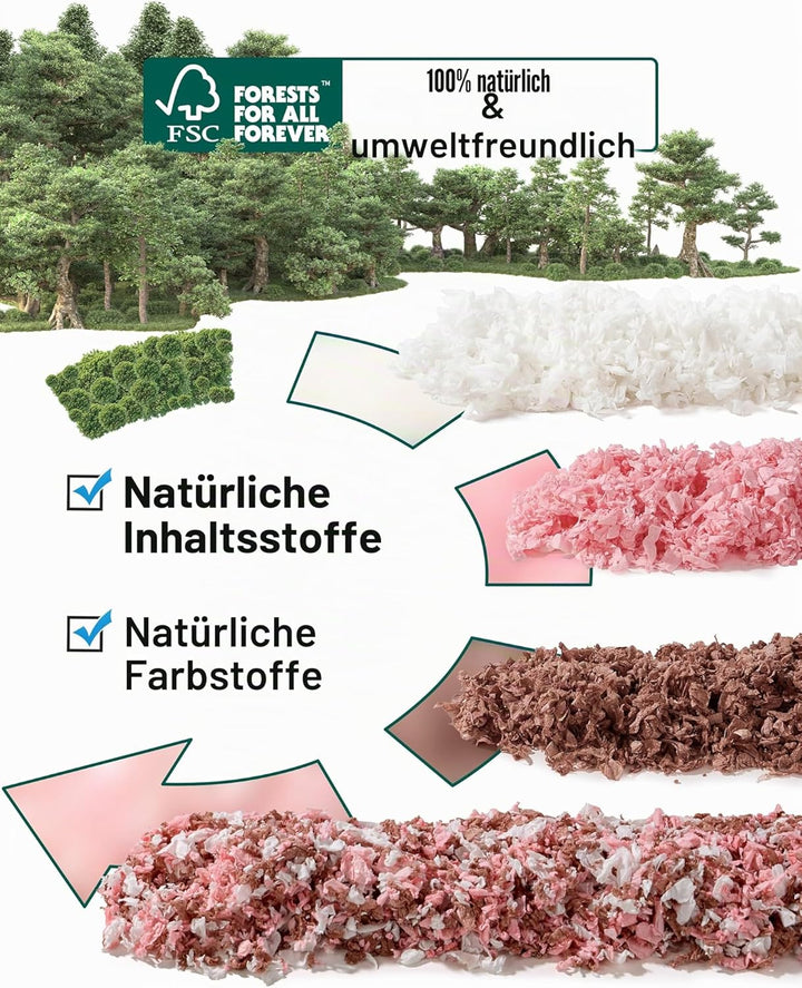 BUCATSTATE Hamsterstreu 70L, 99% staubfrei und geruchshemmend, Meerschweincheneinstreu, Naturpapier,