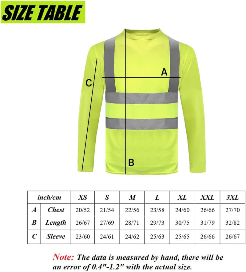 HYCOPROT Warnschutz T-Shirt Warnweste Reflektierend Warnweste Atmungsaktiv Leicht Kurzarmshirt Kurza