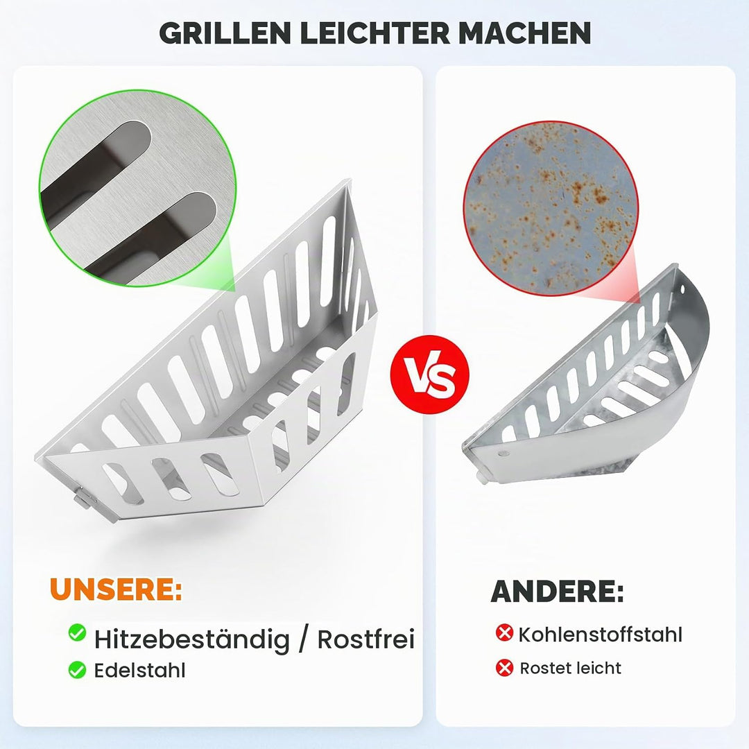 onlyfire Holzkohlekorb Edelstahl, Kohlekorb Grill Gross für Weber 57/67cm Kugelgrills, Hochwertige C
