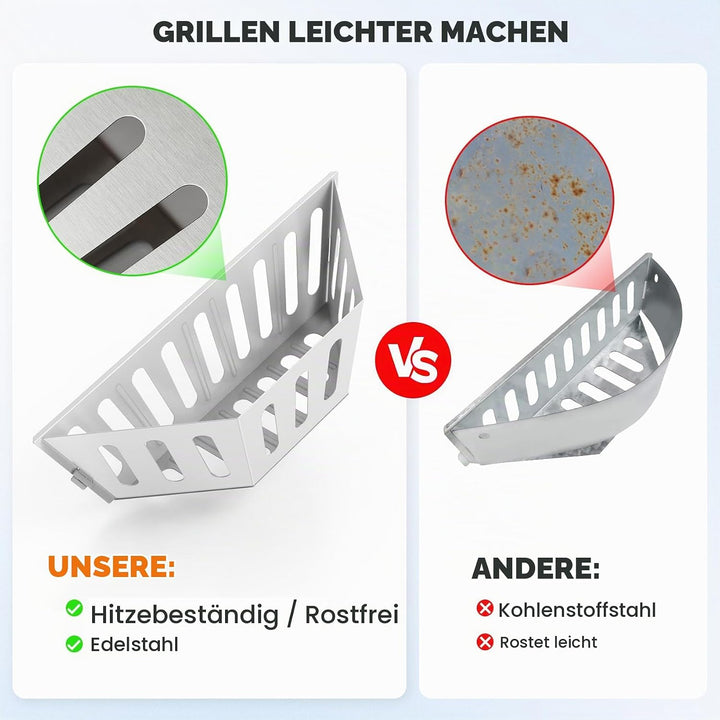 onlyfire Holzkohlekorb Edelstahl, Kohlekorb Grill Gross für Weber 57/67cm Kugelgrills, Hochwertige C