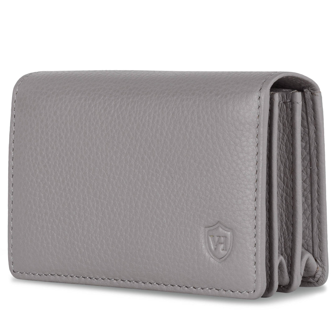 VON HEESEN® Visitenkartenetui Leder mit RFID-Schutz - Platz für 50 Visitenkarten - 6 Fächer - Visite