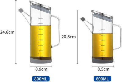 XiaoShenLu Olivenölspender Flasche, Glasölflasche ohne Tropf, Ölbehälter für Pflanzliches Olivenöl,