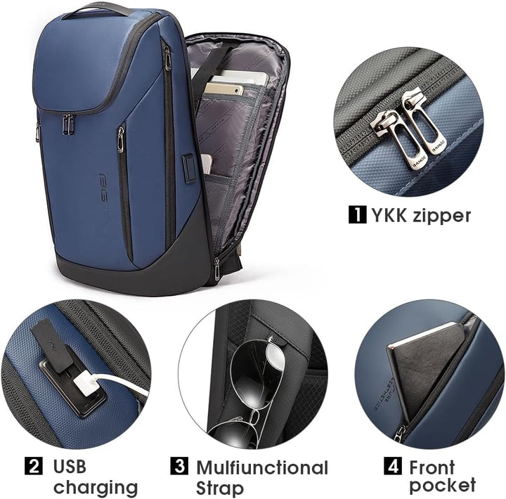 BANGE Business-Smart-Rucksack, wasserdicht, 39,6 cm (15,6 Zoll), Laptop-Rucksack mit USB-Ladeanschlu
