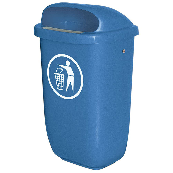 BRB Abfall- Behälter für den Aussenbereich, Inhalt 50 Liter, nach DIN 30713, (blau), blau