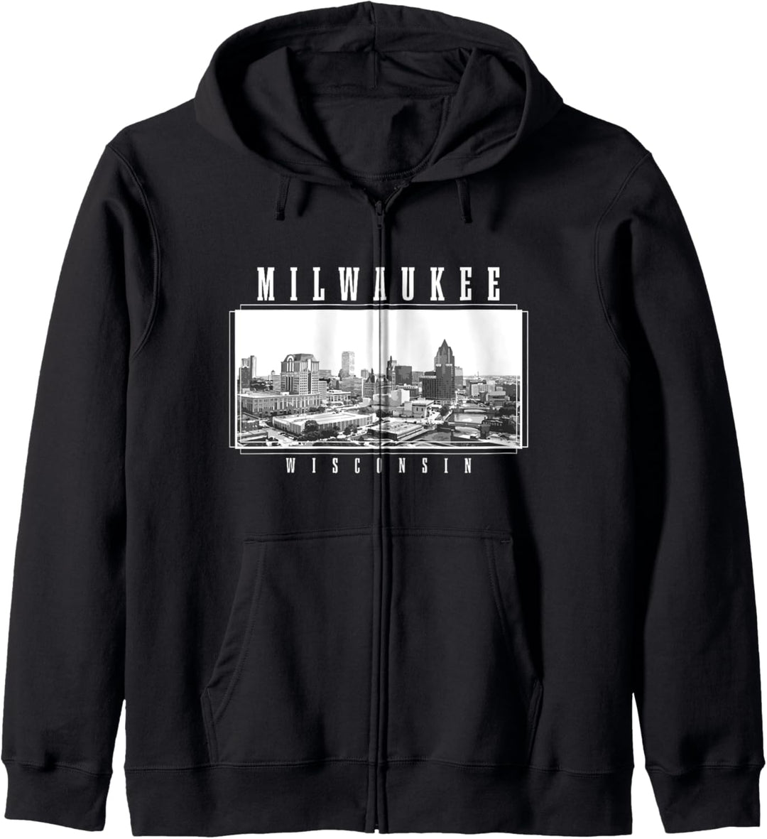 Milwaukee Wisconsin Vintage Souvenir Skyline USA Kapuzenjacke