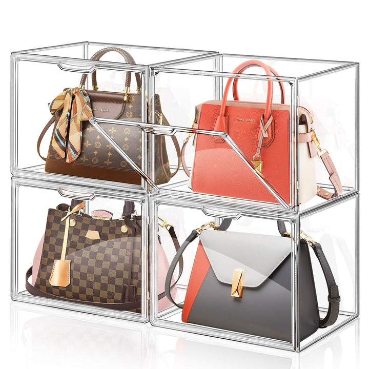 Handtaschen Aufbewahrungs Organisator für den Schrank, Transparentes graues Acryl-Vitrine für Handta