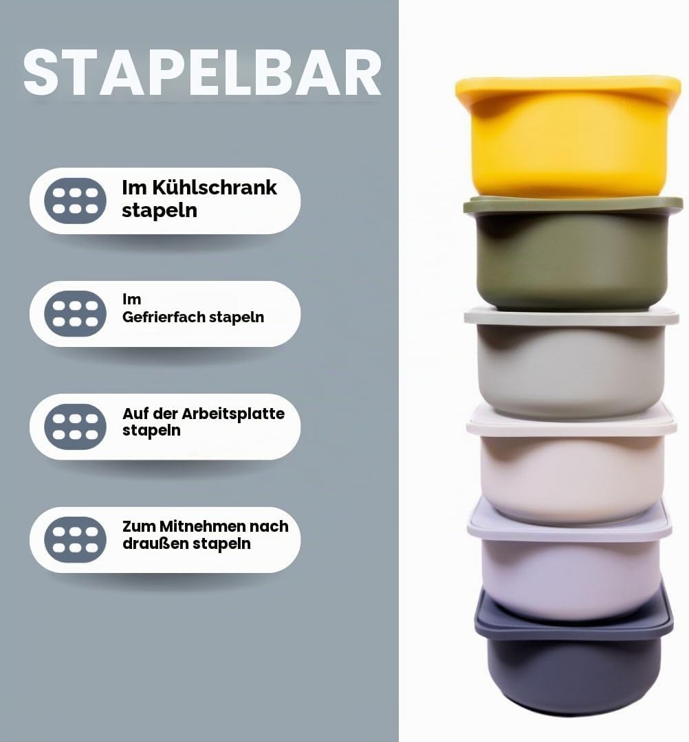 Babadoh Pizzateig-Proofing Silikonbehälter mit Deckel, Pizza-Zubehör, mehrfarbig, Blau (2 Teig, 2 Ra