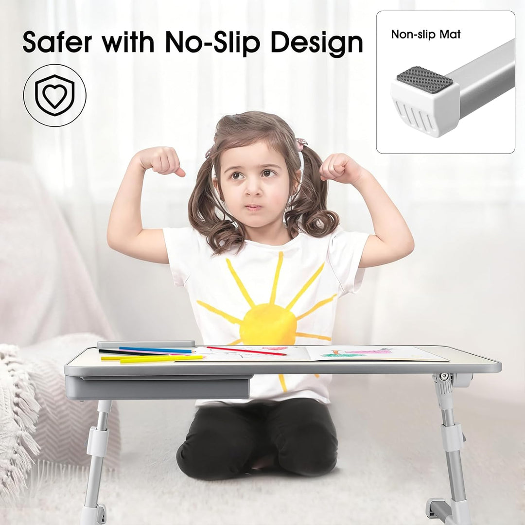 Laptoptisch fürs Bett, Höhenverstellbar, Winkelverstellbar, Betttisch Klappbar mit Laptop Kühler, Sc