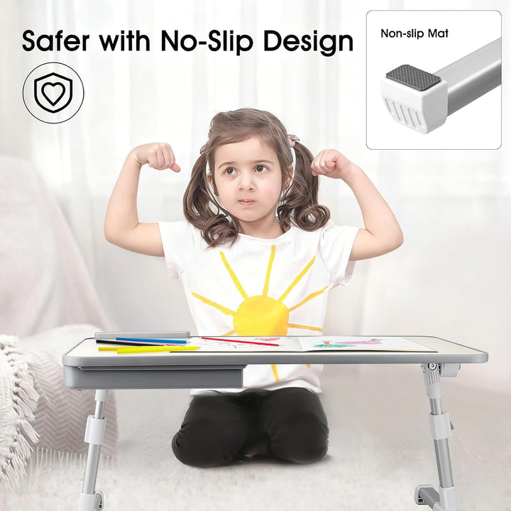 Laptoptisch fürs Bett, Höhenverstellbar, Winkelverstellbar, Betttisch Klappbar mit Laptop Kühler, Sc