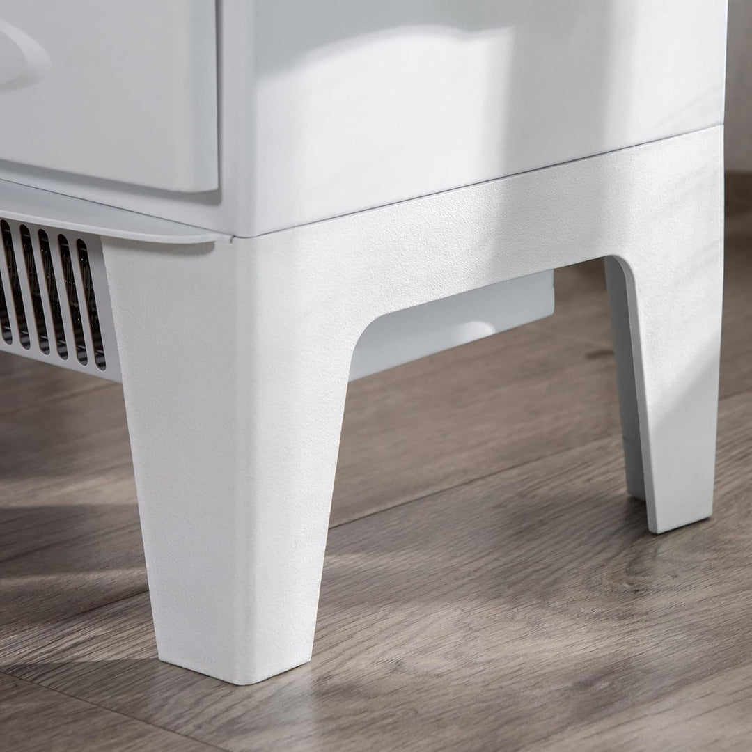 HOMCOM LED Elektrokamin Standkamin Kaminofen mit Flammeneffekt 900/1800W Metall ABS-Kunststoff Glas
