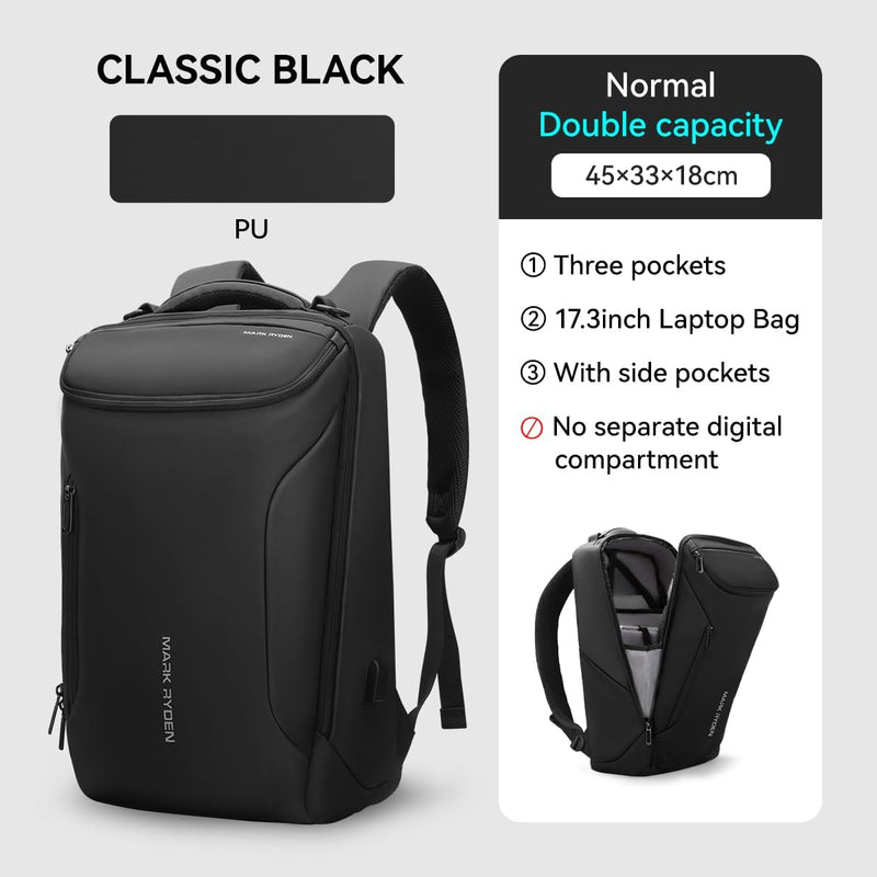 MARK RYDEN Grosse Kapazität Laptop Rucksack mit USB 17.3 Zoll/15.6 Zoll für Männer Multifunktionsruc