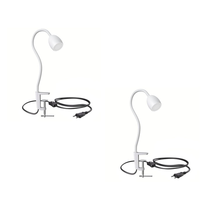 ledscom.de GU10 Klemmlampe KLUK mit Schwanenhals, weiss inkl. GU10, 3-Stufen-dimmbar, warm-weiss, W,