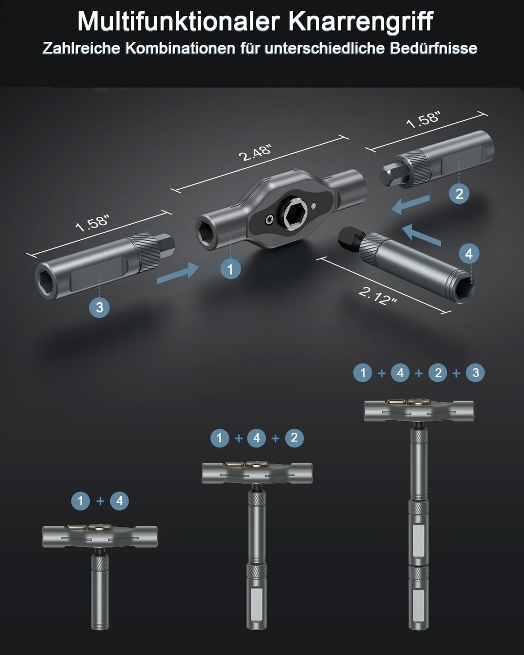 Ratschen Schraubendreher Set, 24 in 1 Magnetisch Schraubendreher Set, Manueller DIY abnehmbarem Rats