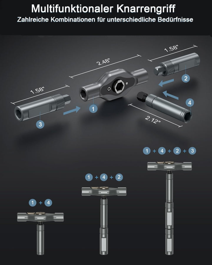 Ratschen Schraubendreher Set, 24 in 1 Magnetisch Schraubendreher Set, Manueller DIY abnehmbarem Rats