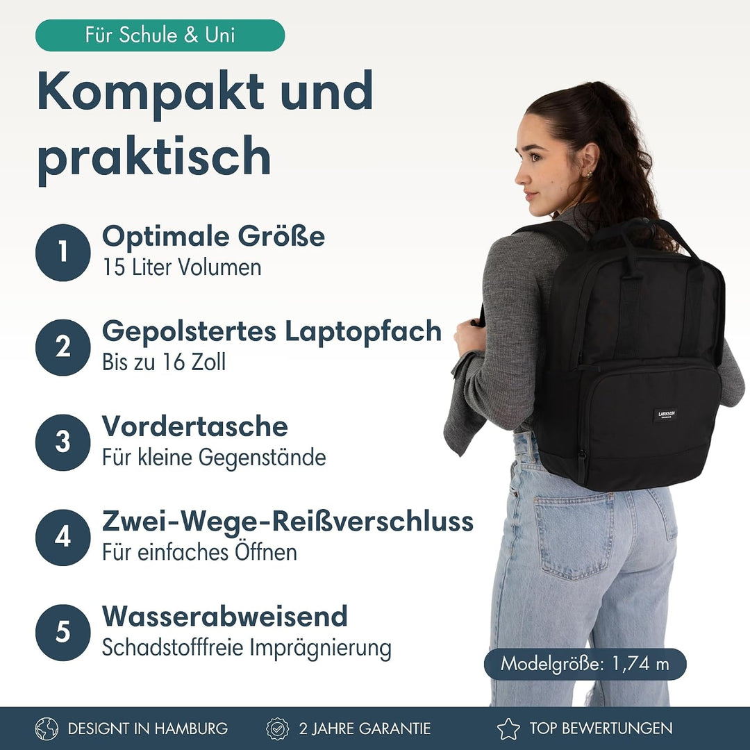 LARKSON Rucksack Damen &amp; Herren Grau – No 6, Grau
