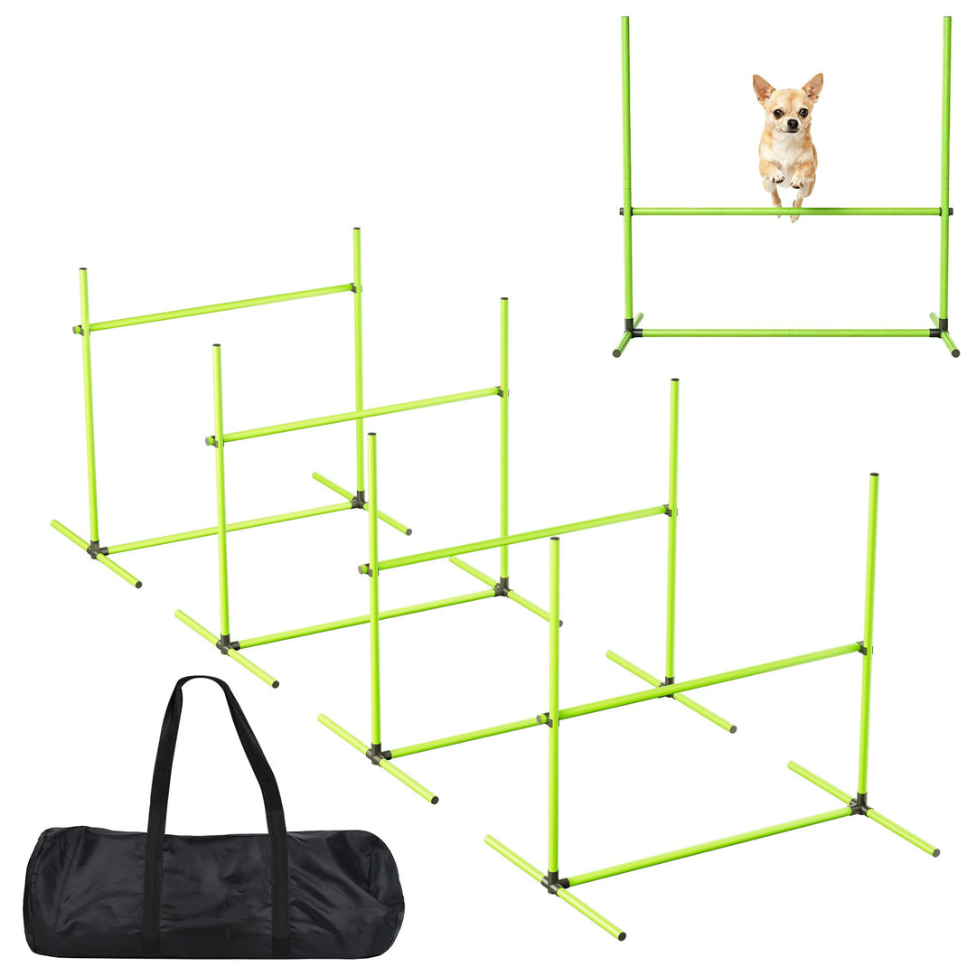 ACXIN Agility Set Hürdenset Hundetraining Zubehör mit 4 Stück Hürden, Slalom Stangen Agility-Ausrüst