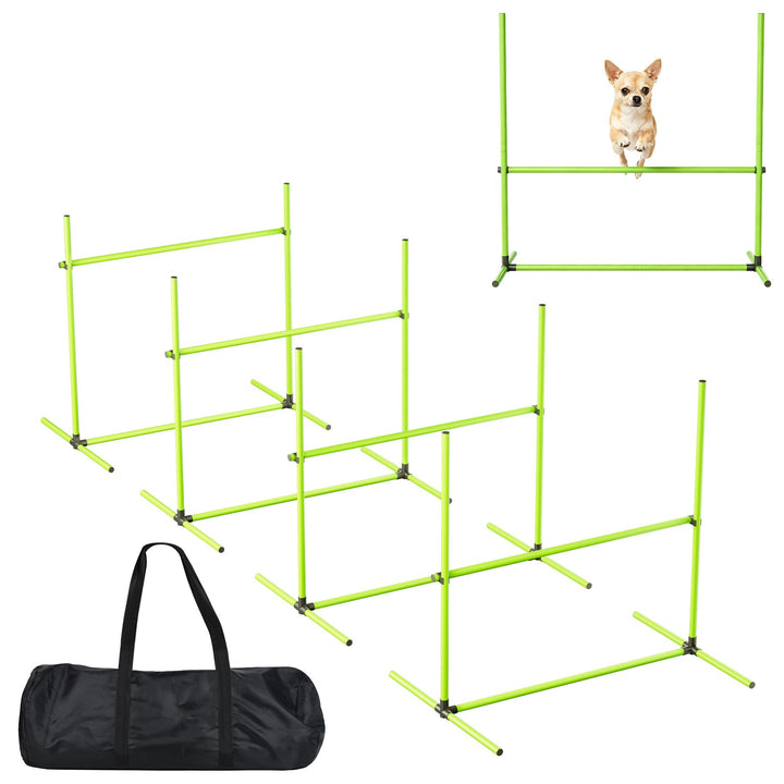 ACXIN Agility Set Hürdenset Hundetraining Zubehör mit 4 Stück Hürden, Slalom Stangen Agility-Ausrüst