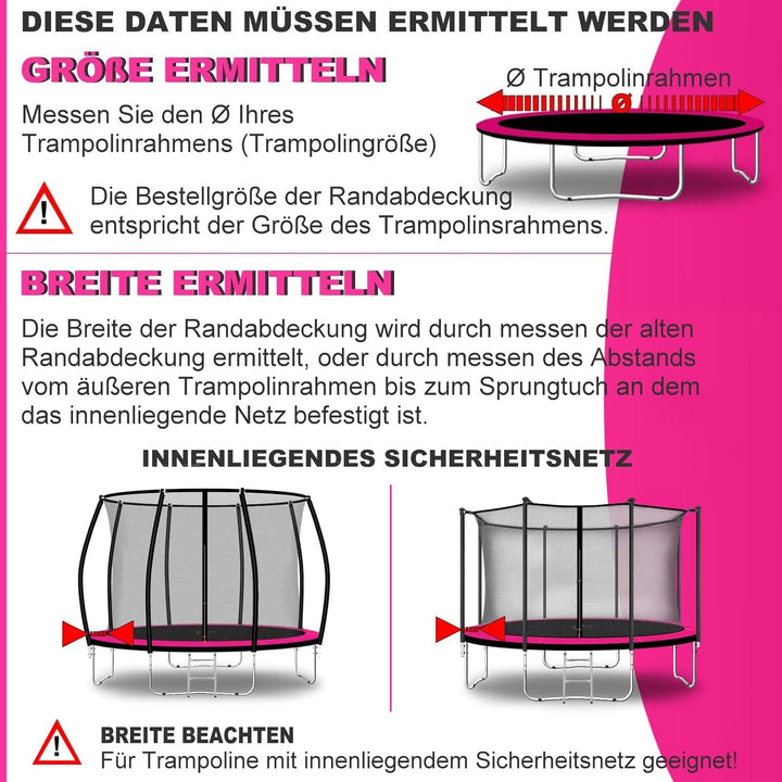 Baunsal® Trampolin Randabdeckung Ø 183 244 250 275 300 305 335 366 370 396 400 427 430 457 460 487 4