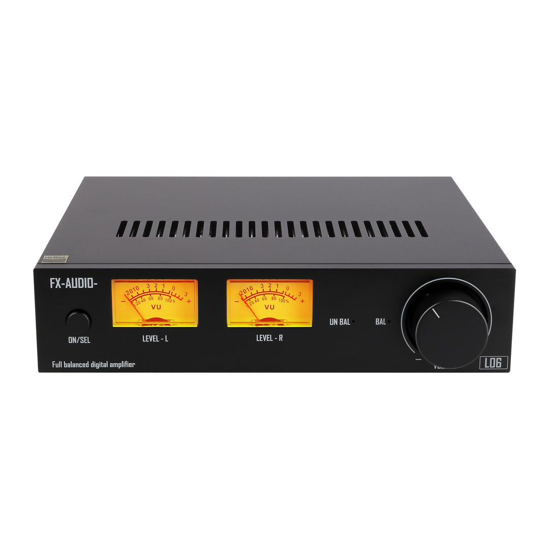 FX-Audio- L06 Vollständig symmetrischer Leistungsverstärker mit VU-Meter – 500 W + 500 W Dual-TPA325