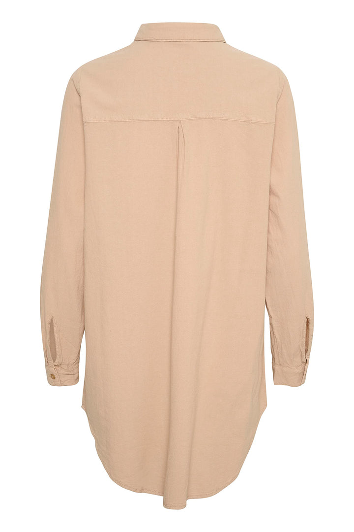 KAFFE KAnaya Shirt Tunic Damen Hemd Langarm Kragen Lang Casual Hemdbluse 34 Classic Sand, 34 Classic