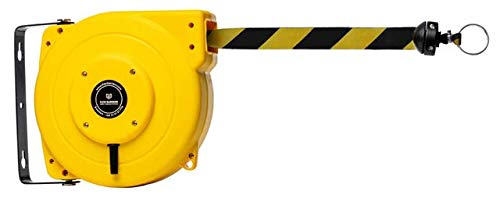 Flexibarrier Sicherheitsbarriererolle (18m) - Hochleistungsgurt (Schwarz/Gelb) Einziehbar Absperrban
