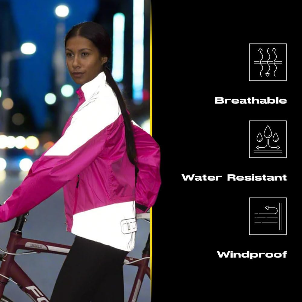 Proviz Damen Nightrider wasserdichte Fahrradjacke M rose, M rose