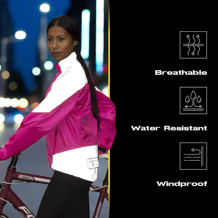 Proviz Damen Nightrider wasserdichte Fahrradjacke M rose, M rose