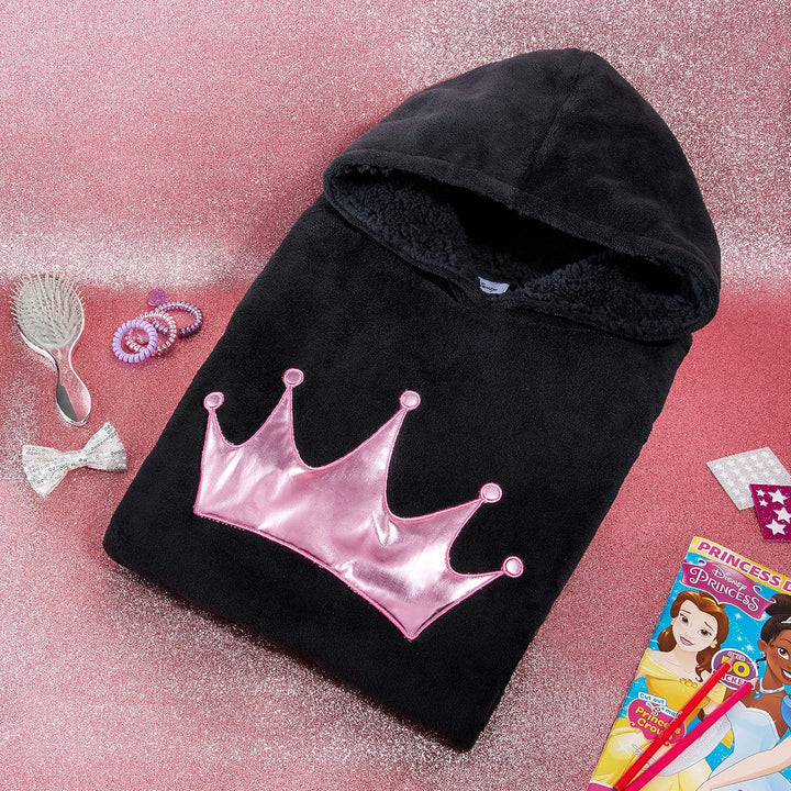 Disney Stitch Kapuzenpullover Mädchen, Übergrosse Hoodie Decke Kinder mit Sherpa-Kapuze und Kängurut