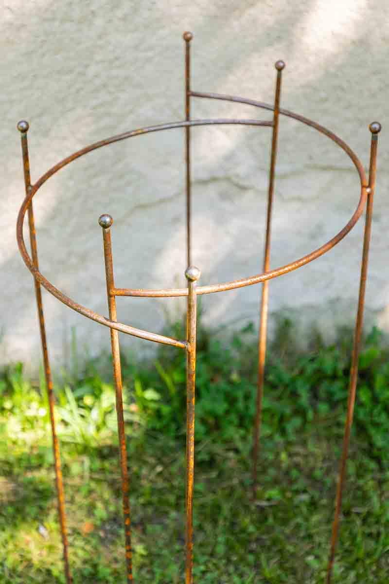 2er Set Staudenhalter halbrund, Höhe 90cm, Breite 55cm Roheisen/Rost