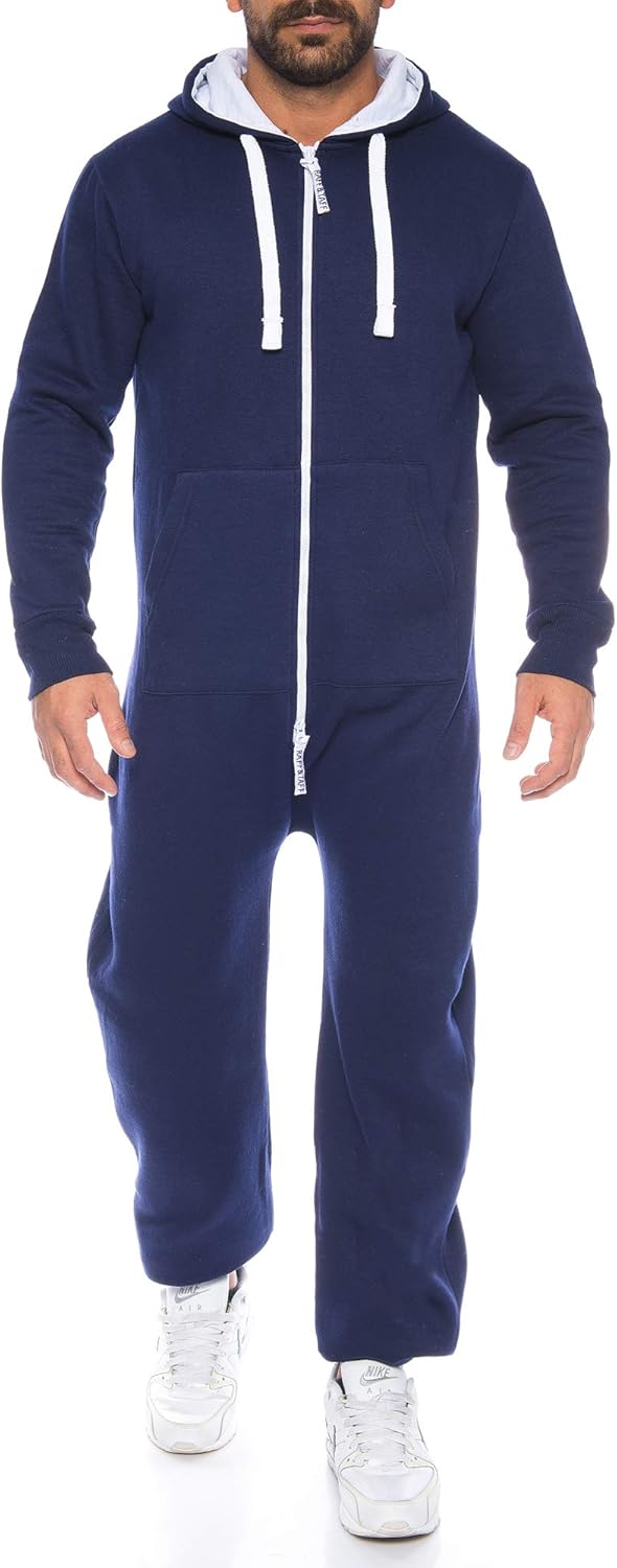 Raff & Taff Herren Jumpsuit Overall Trainingsanzug Fitnessbekleidung onesie Ganzkörperanzug Basic un