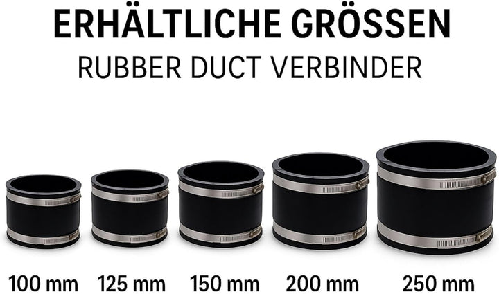 Weedness Secret Jardin Rubber Duct 125 mm Verbinder - Rohrlüfter Abluftschlauch Schlauch Klimaschlau