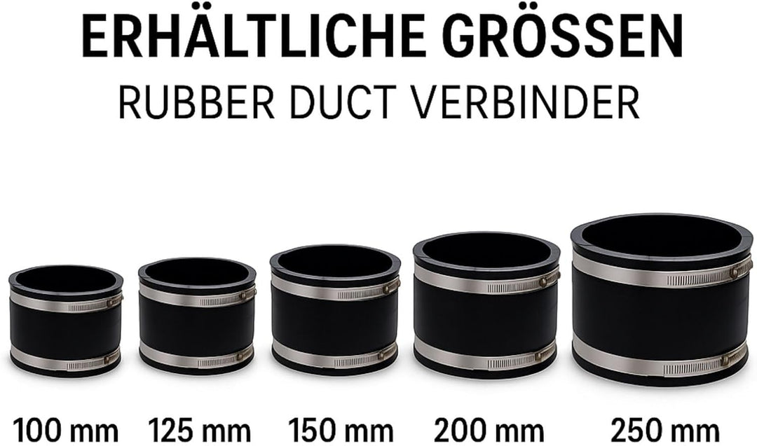 Weedness Secret Jardin Rubber Duct 150 mm Verbinder - Rohrlüfter Abluftschlauch Schlauch Klimaschlau