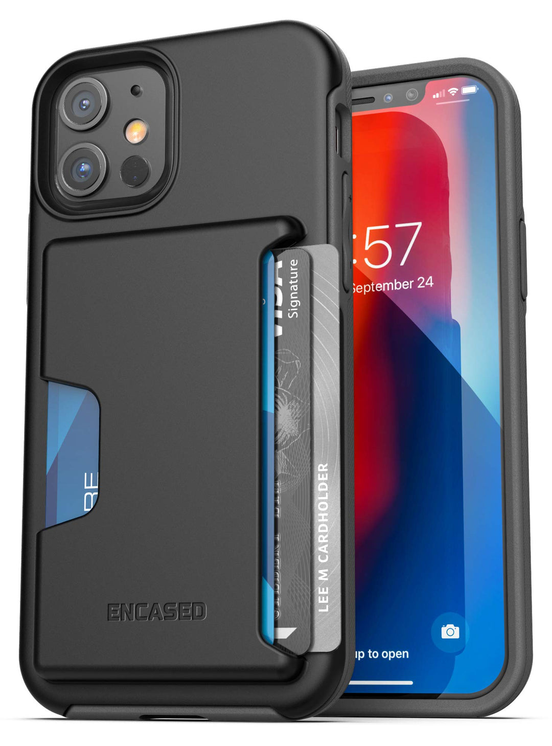 Encased Wallet Hülle für iPhone 12 Pro Max mit Kartenfach – Schutzhülle Handyhülle Stossfest Case (S
