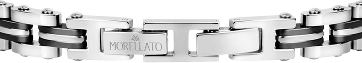 Morellato Herrenarmband, Motown Kollektion, aus Stahl, schwarz PVD, Kristalle - SALS19