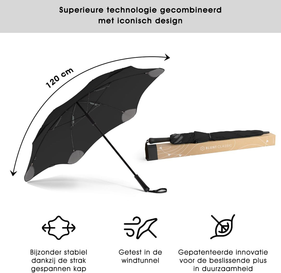 BLUNT Classic – Regenschirm & Sturmregenschirm – Winddicht bis 115 km/h – Automatisches Öffnen – Lei
