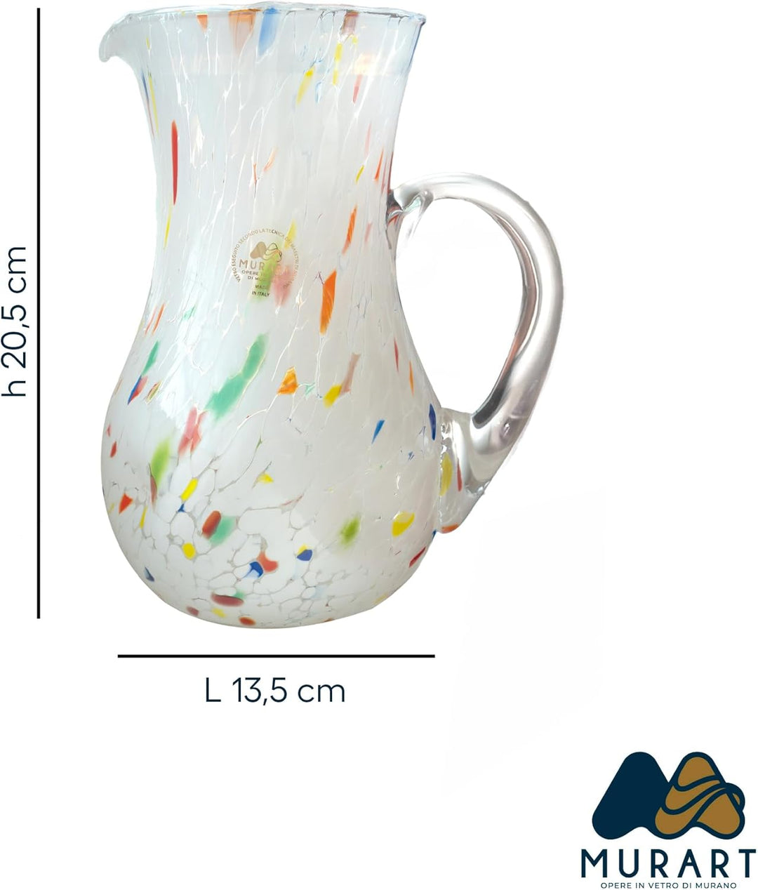 MurArt Muranogläser Set mit 6 Gläsern, 250 ml, aus der Wellenkollektion aus mundgeblasenem Glas, han