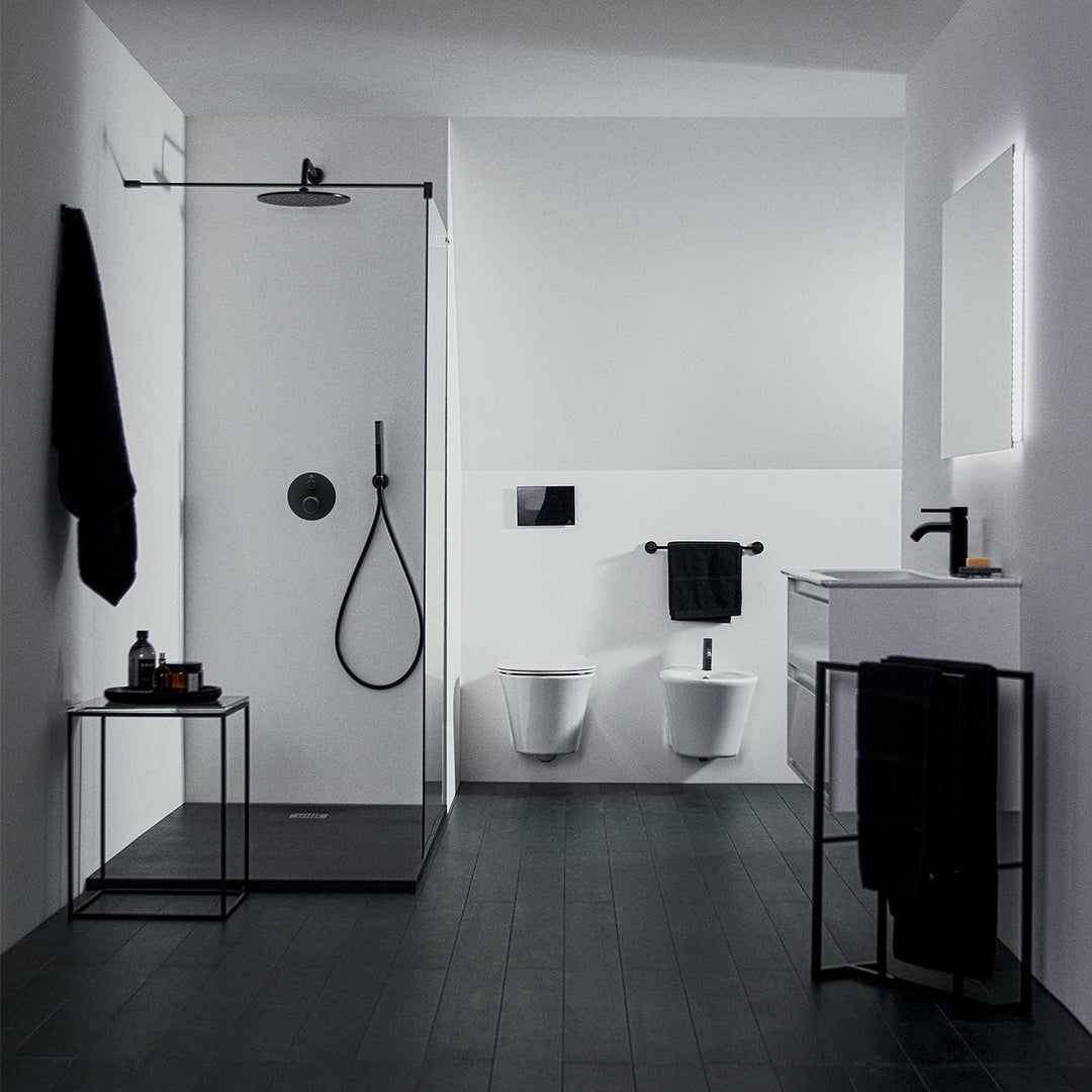 Ideal Standard BC822XG Ceraline Waschtischarmatur mit Push-Open Ventil, Bad-Wasserhahn mit Auslauf,