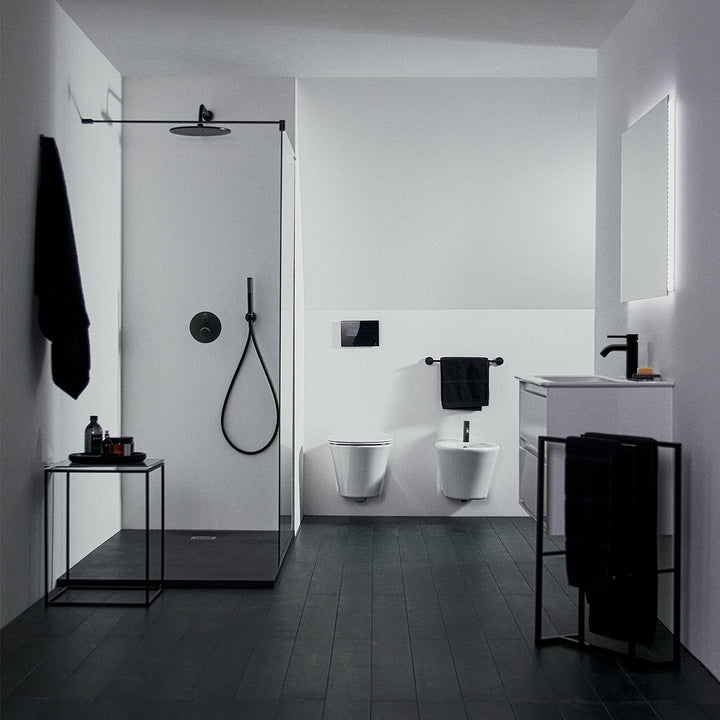 Ideal Standard BC822XG Ceraline Waschtischarmatur mit Push-Open Ventil, Bad-Wasserhahn mit Auslauf,