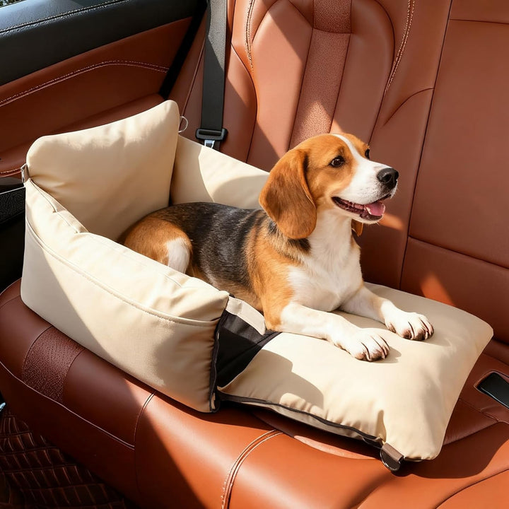 Autositz für kleine Hunde, Wasserdichter 2-in-1-Sitzerhöher für Haustiere mit Seitlichen Griffen und