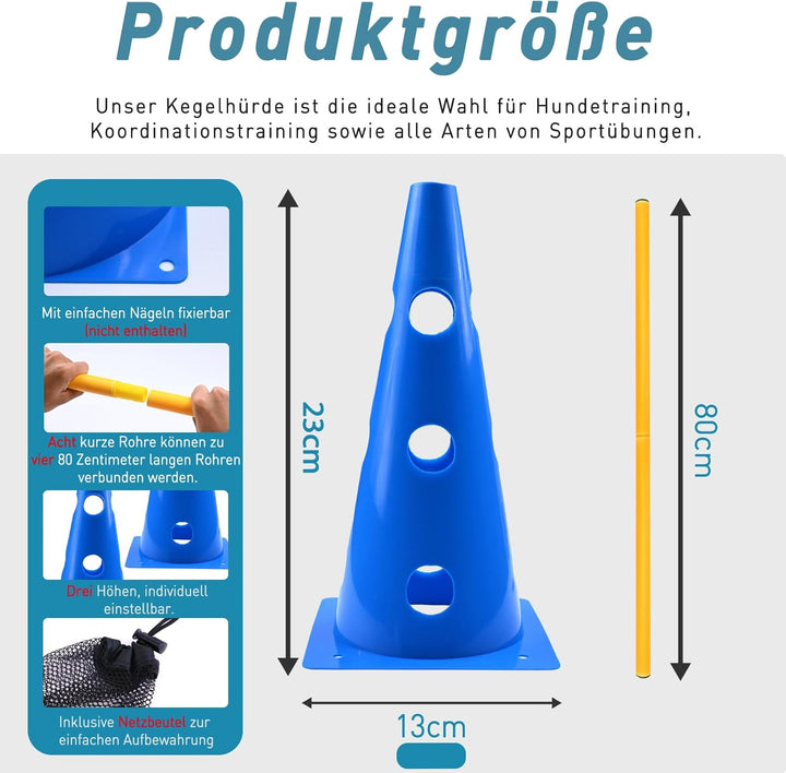 Agility Set Hunde Klein Cavaletti Hunde Steckhürdenset Kinder Agility Hürden Hindernisse für Pferde