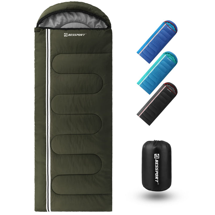 Bessport Schlafsack für Camping 3-4 Jahreszeiten Wasserdichter Leicht Schlafsack in 5 ℃ bis 15 ℃ für