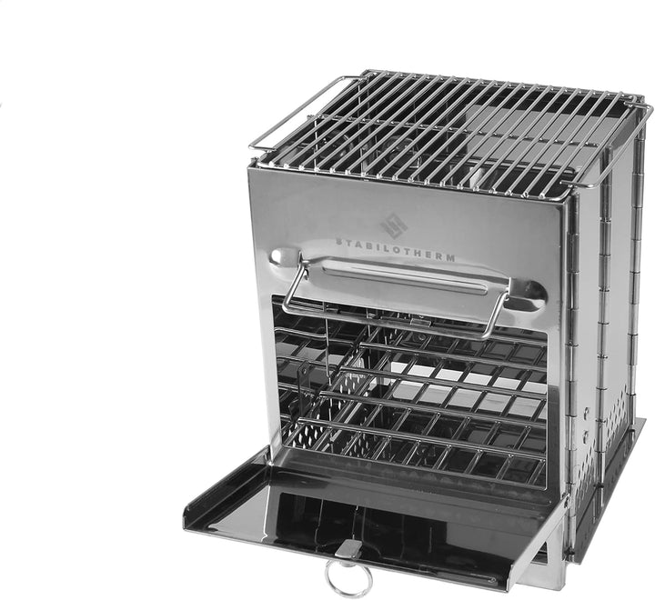 STABILOTHERM Edelstahl Holzkohle-Grill Camping Outddor faltbar | mobiler Grill Camping-Grill Outdoor