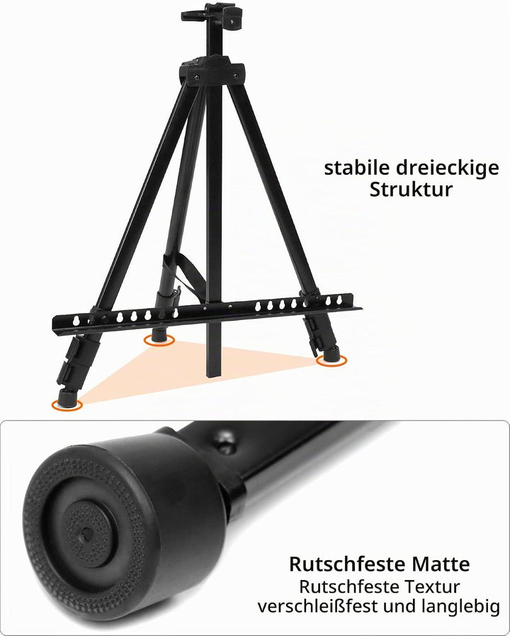 QWORK® verstellbare staffelei, 50-160cm, zusammenklappbare stativ staffelei, für malen, poster, mit