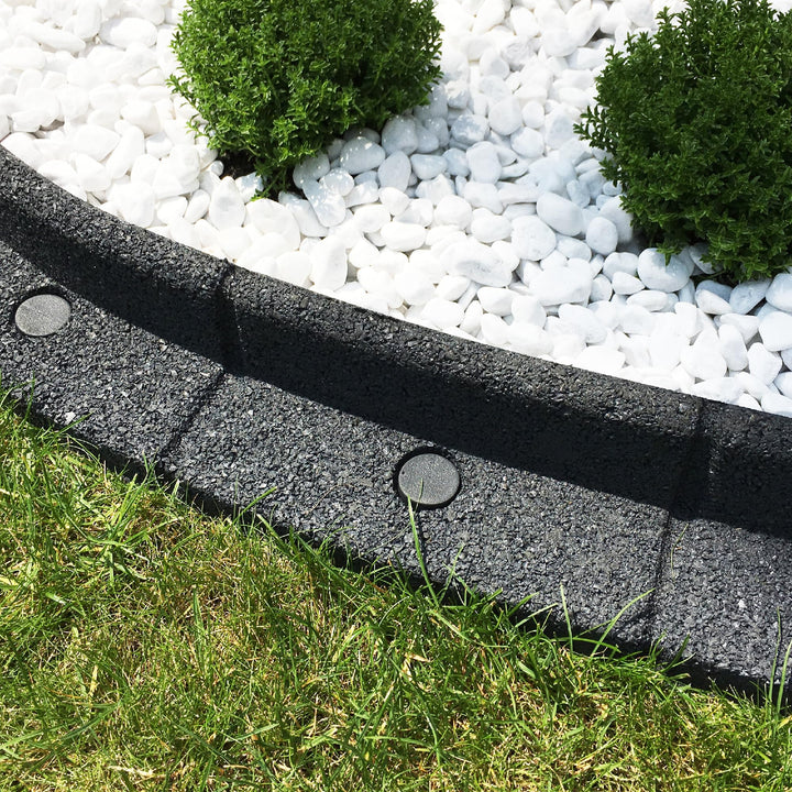 EcoShape FlexiBorder - das Flexible Rasenkantensystem (6 x 1 Meter, Grau), Grau